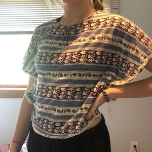 cute spring printed shirt (bat wing sleeve)